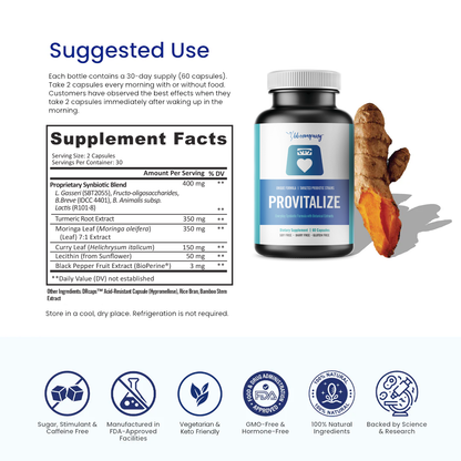 Provitalize Probiotics for Women,Menopause Joint Support, SexyMidsection Curves